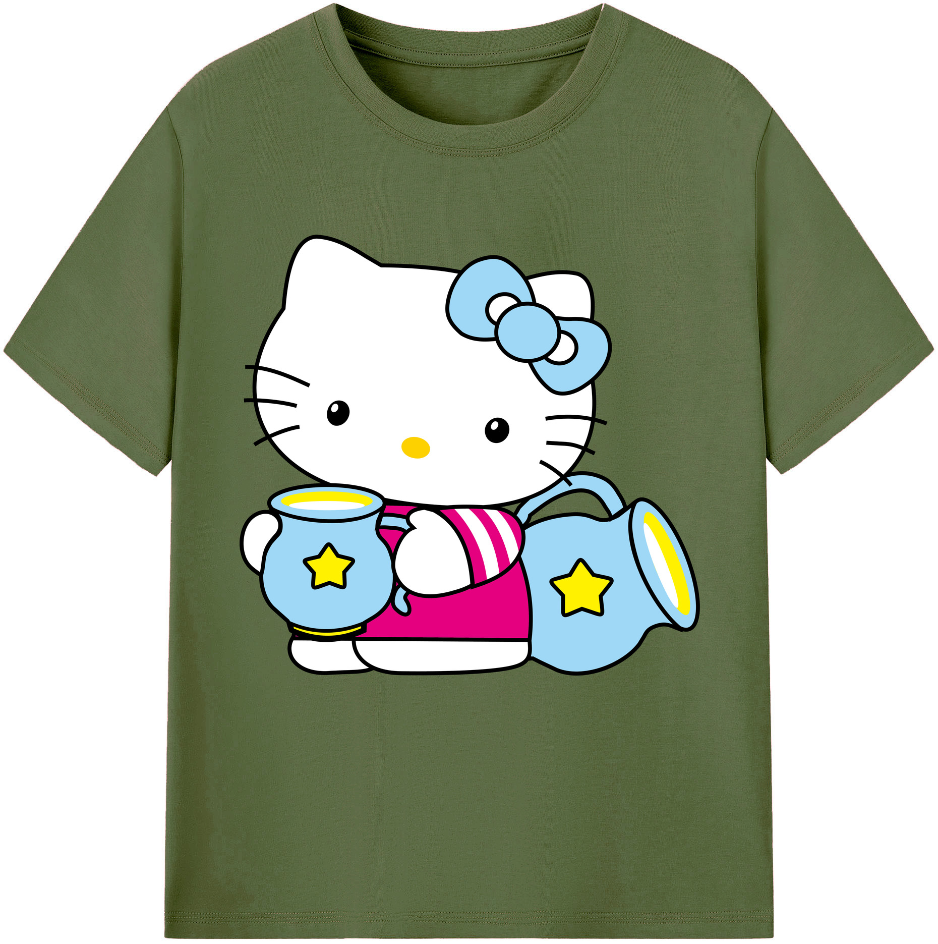 （画像用） Hello Kitty ハローキティ 綿100％半袖Tシャツ（フロントプリント）